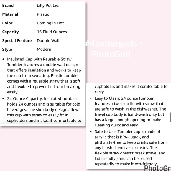 New Lilly Pulitzer Insulated 24oz Tumbler With Straw Featured in Coming In Hot - Picture 9 of 16